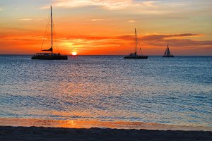 Solnedgång-Palm beach-Aruba