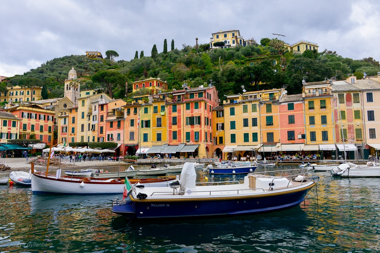 Portofino hamn -Italien