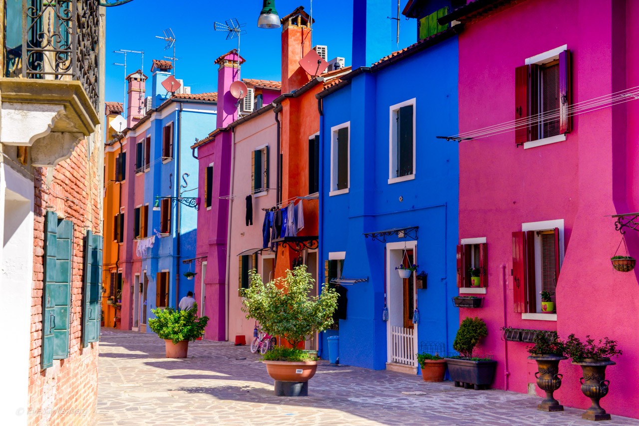 Färgglada hus på Burano - Venedig - Italien