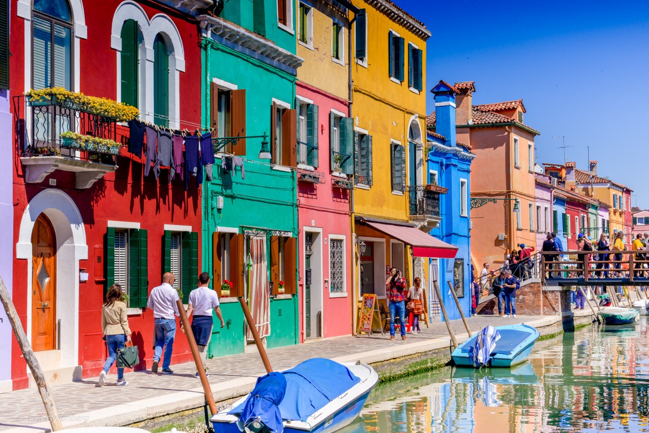 Kanaler i Burano - Venedig - Italien