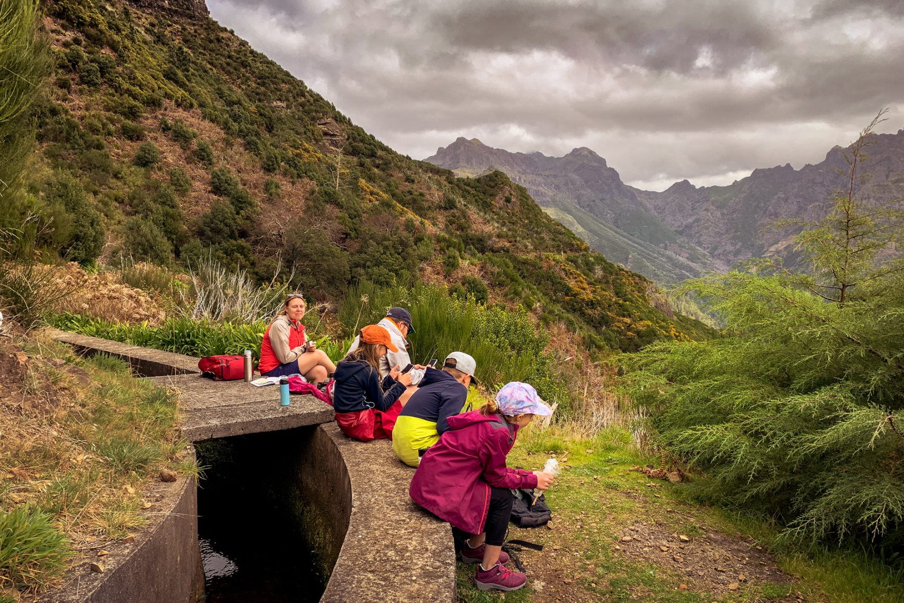Lunchpaus på levadavandringen - Madeira