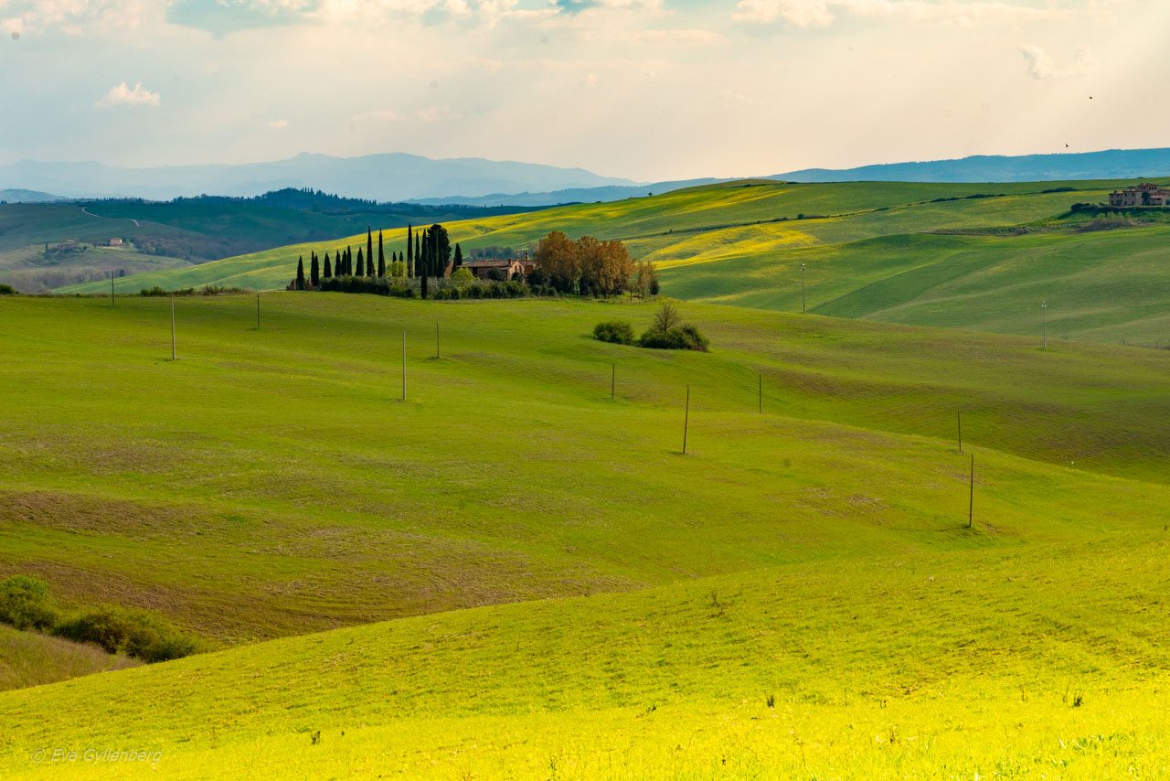 Rullande kullar i Toscana-Val-d'Orcia