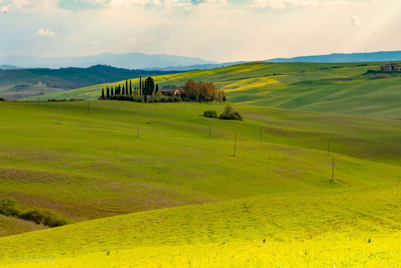 Rullande kullar i Toscana-Val-d'Orcia