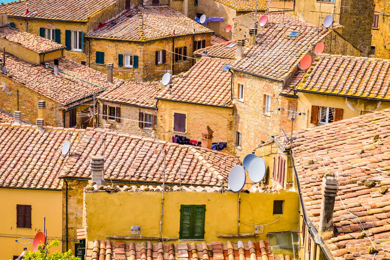 Roof from above in Volterra