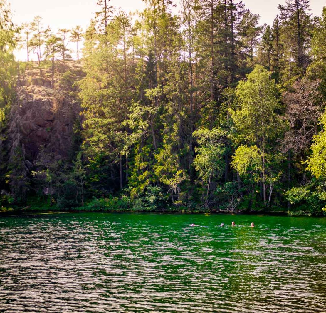 Bathing is popular in Balestjärnen's crystal clear waters