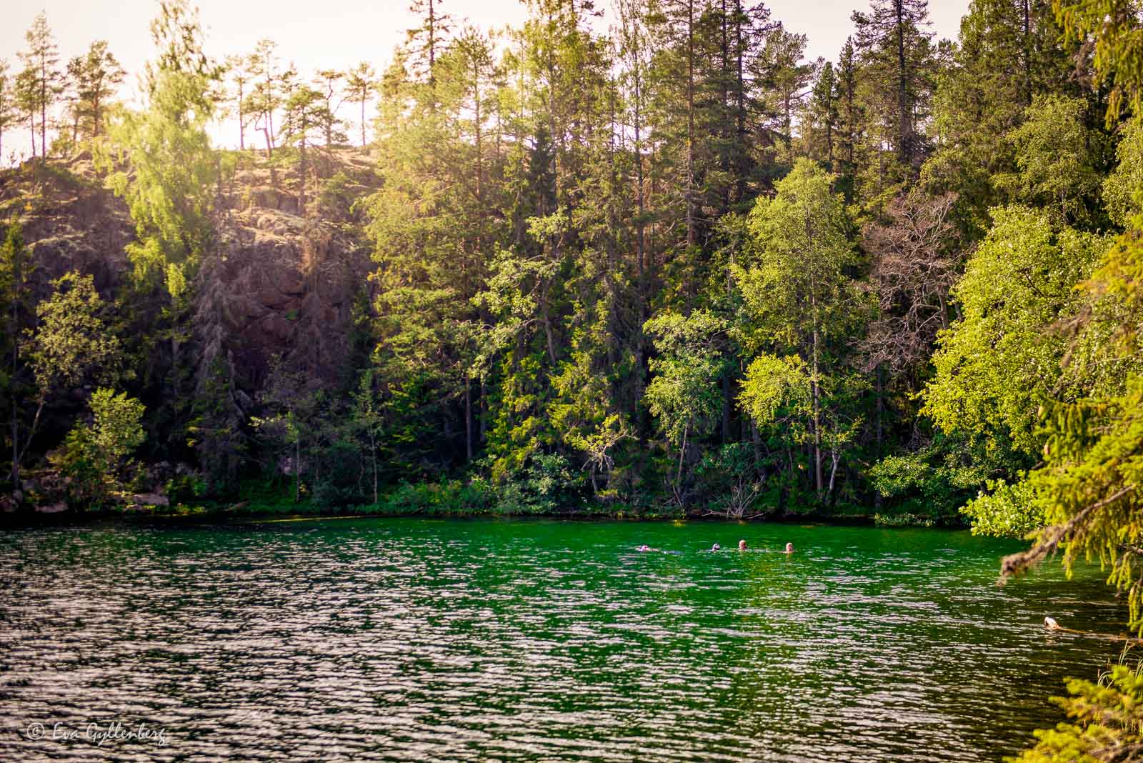 Bathing is popular in Balestjärnen's crystal clear waters