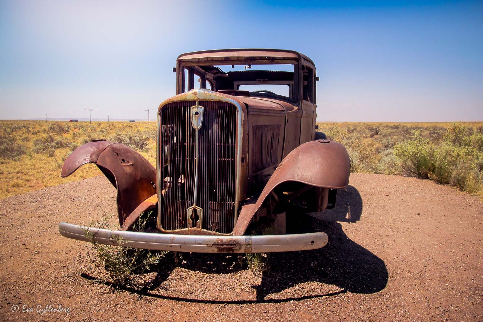 Gammal bil i Petrified Forest
