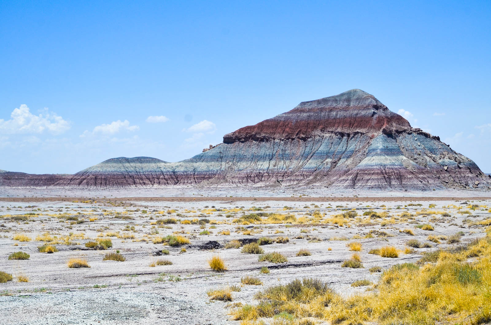 Randigt berg i Petrified Forest