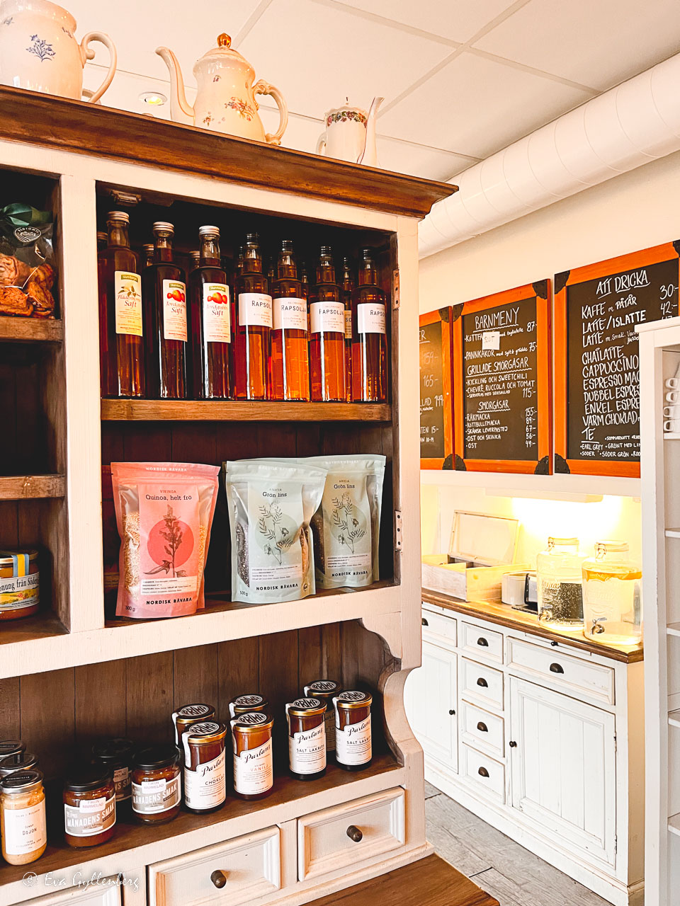 Good farm products on a shelf
