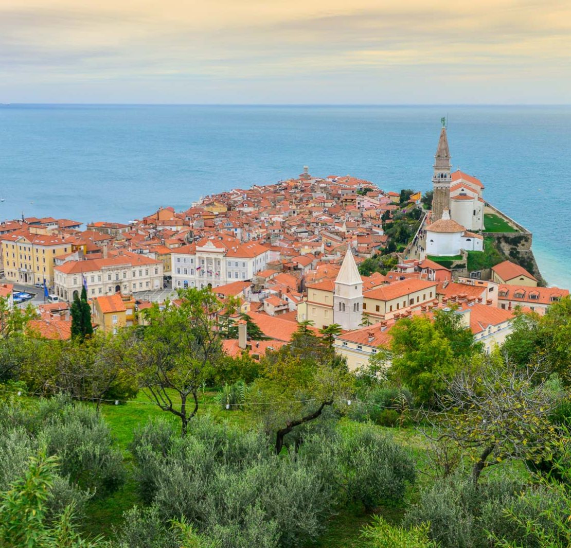 Utsikt över fina lilla Piran