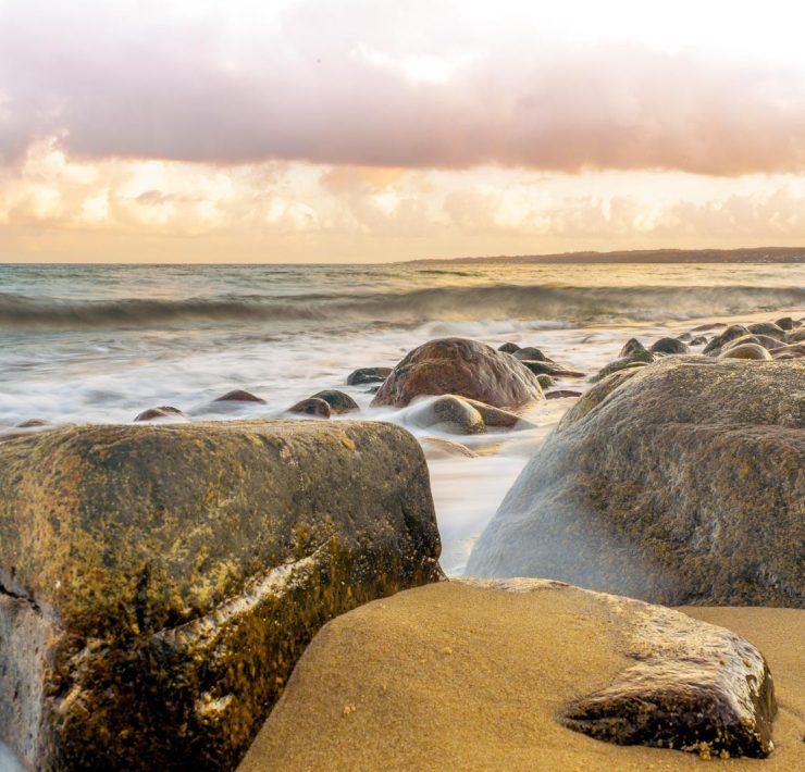 Stenar på stranden vid Stenshuvud