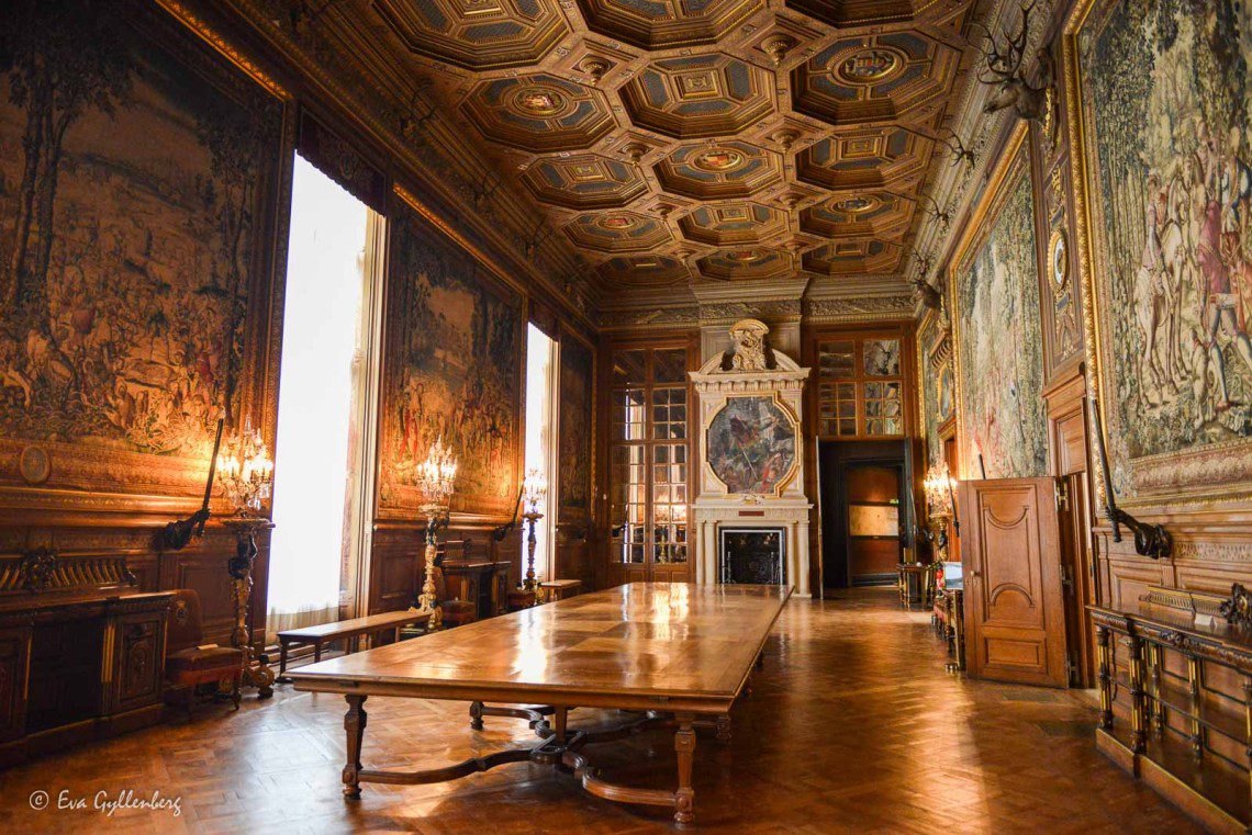 Vackert rum på slottet i Chantilly