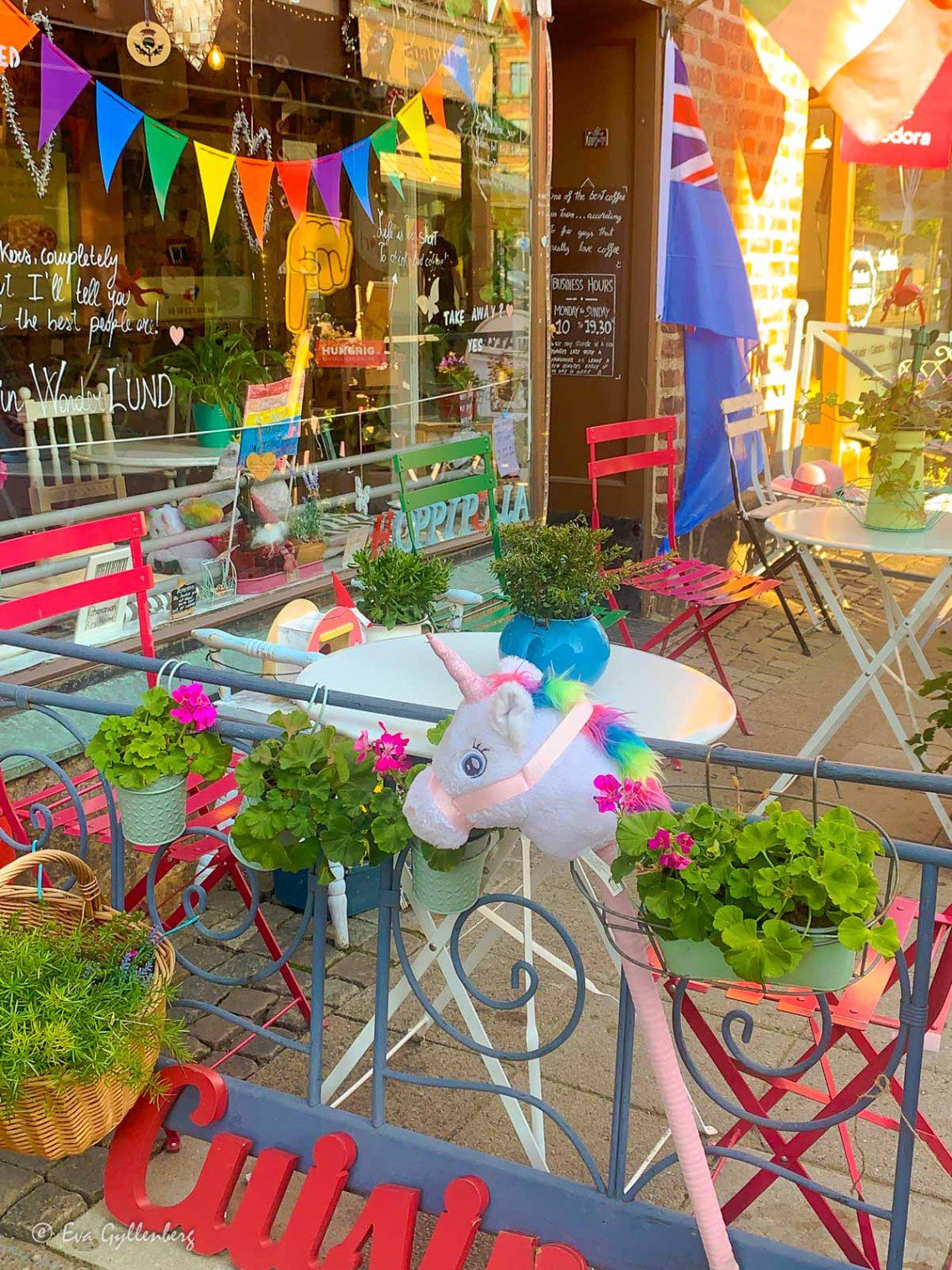Färgglatt café i Lunds centrum