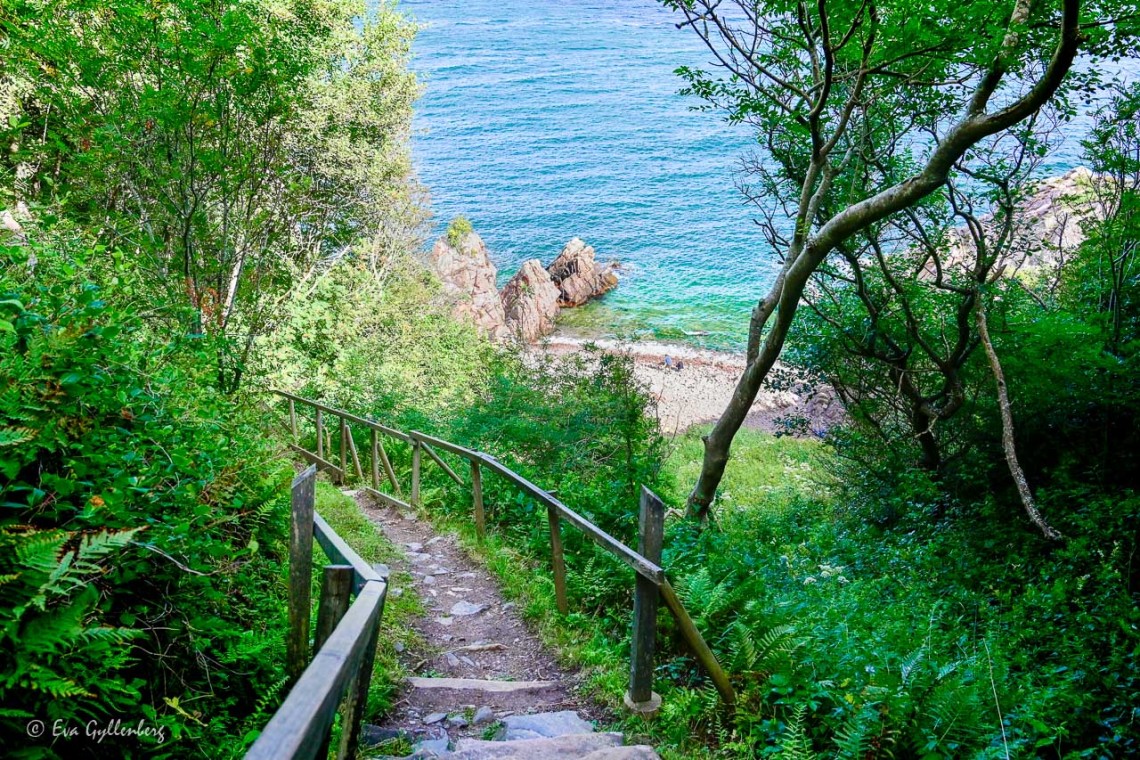 The path down to the turquoise sea