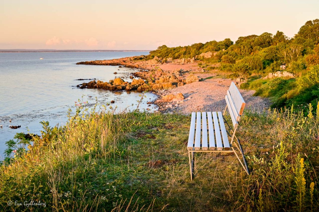 Bench at the Klipporna by the sea just before Arild