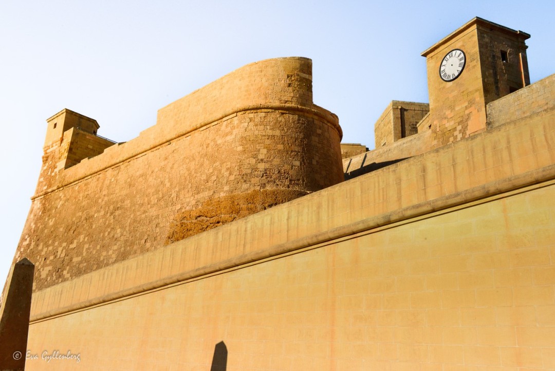 The walls of the citadel on Gozo