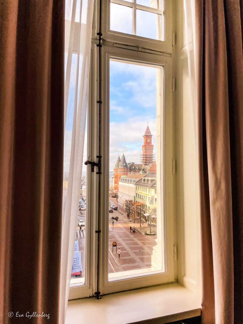 Utsikt över Helsingborg från hotellrummet