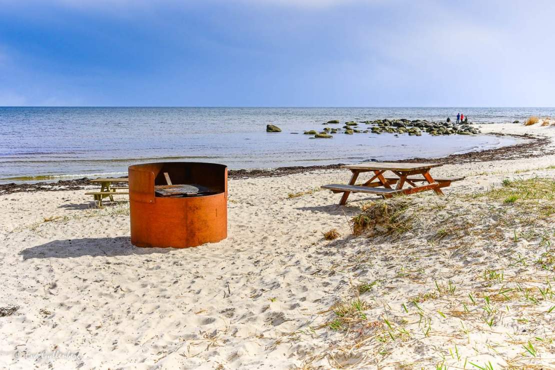 Grillplats med vita stränder vid Åhus