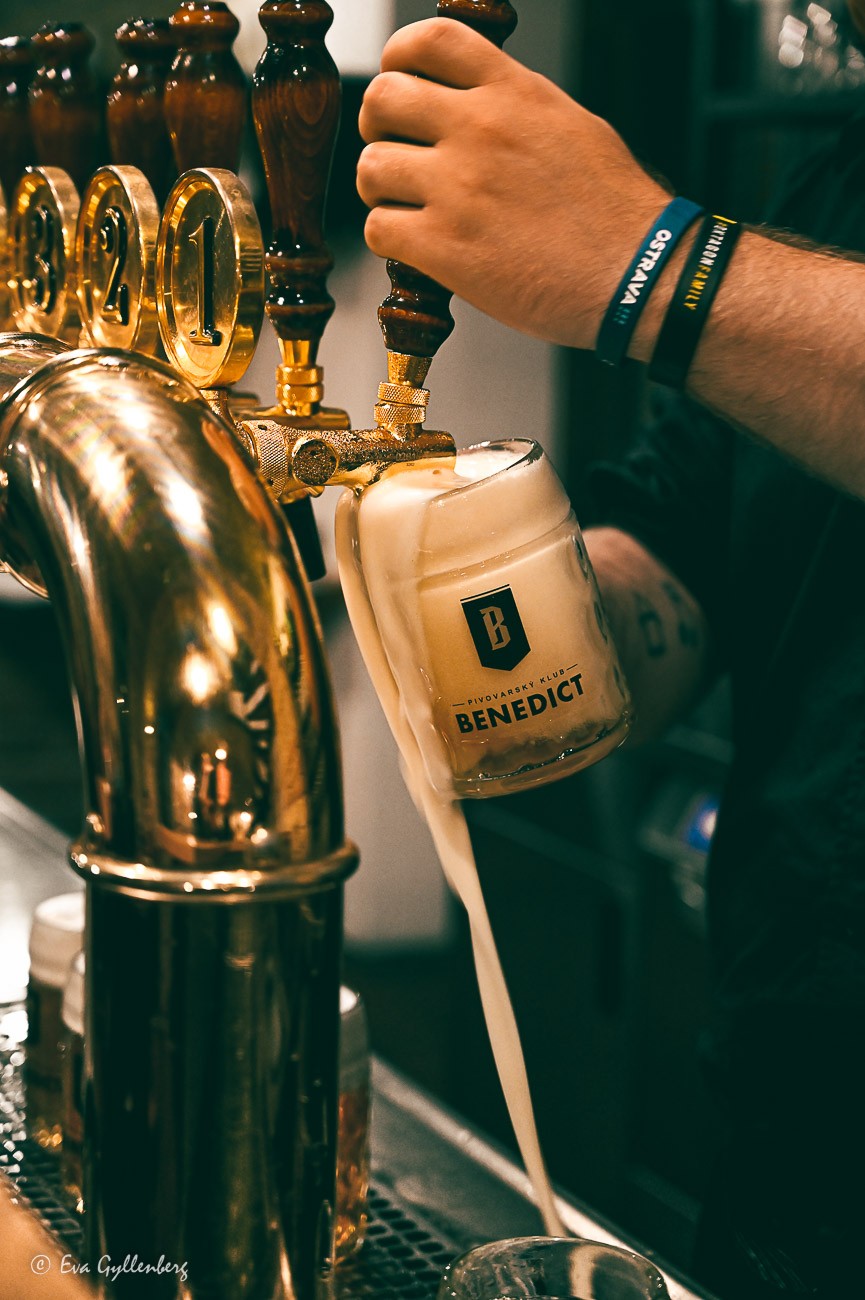 A beer is poured