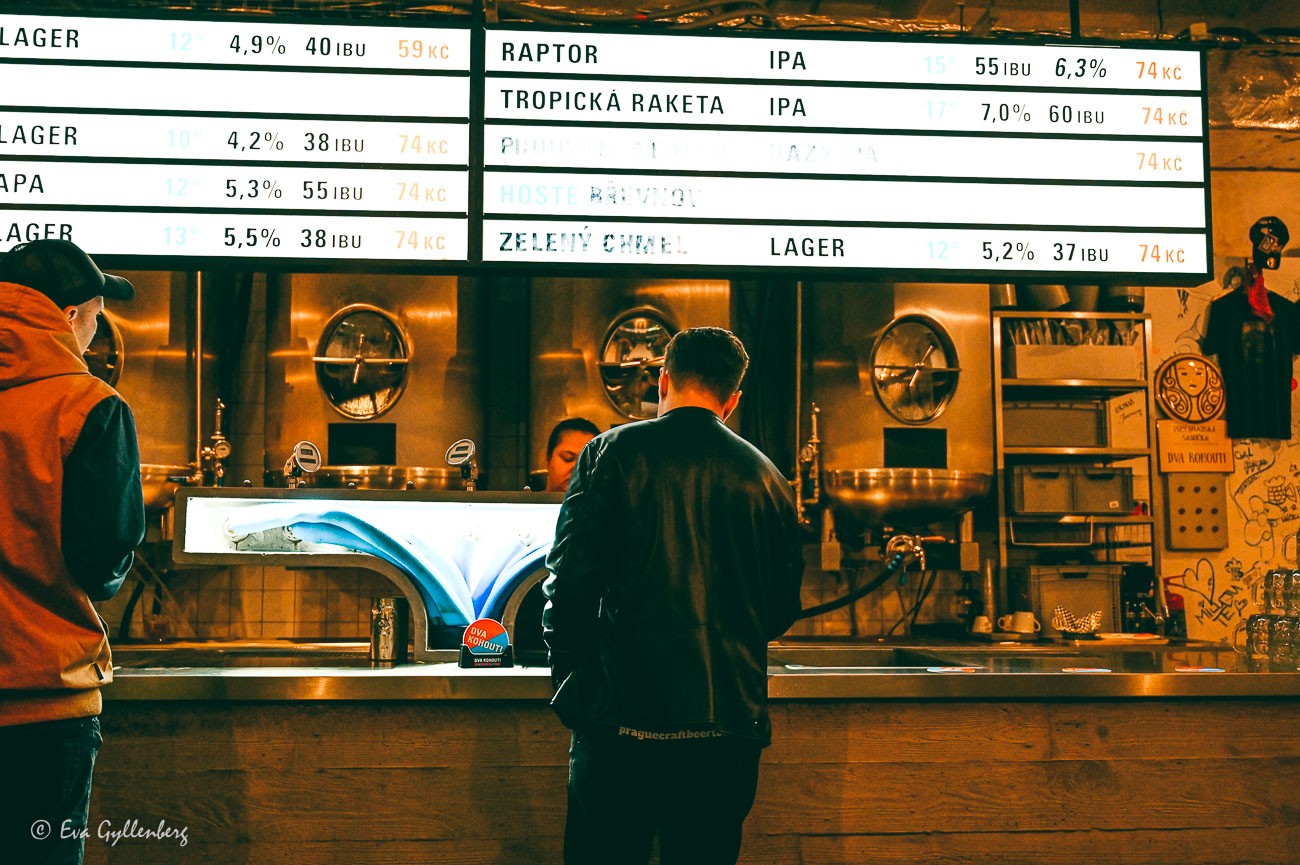 Bar counter on a pier in Prague