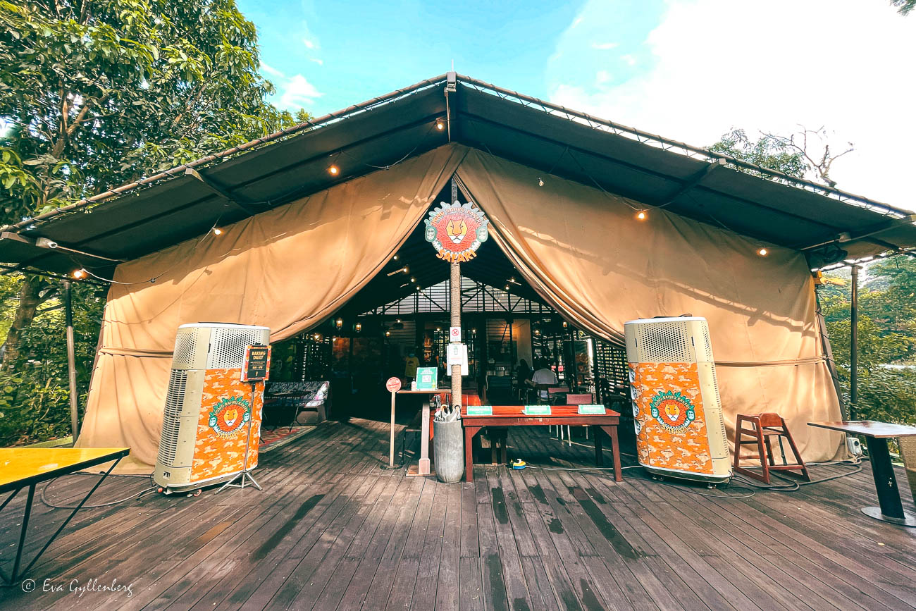 Tiong Bahru Bakerys tält i botaniska trädgården