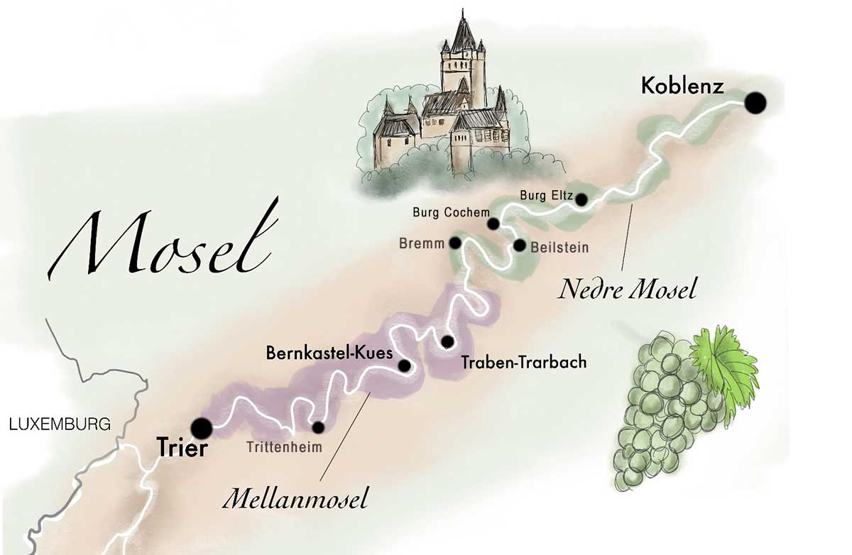 Karta över Moseldalen
