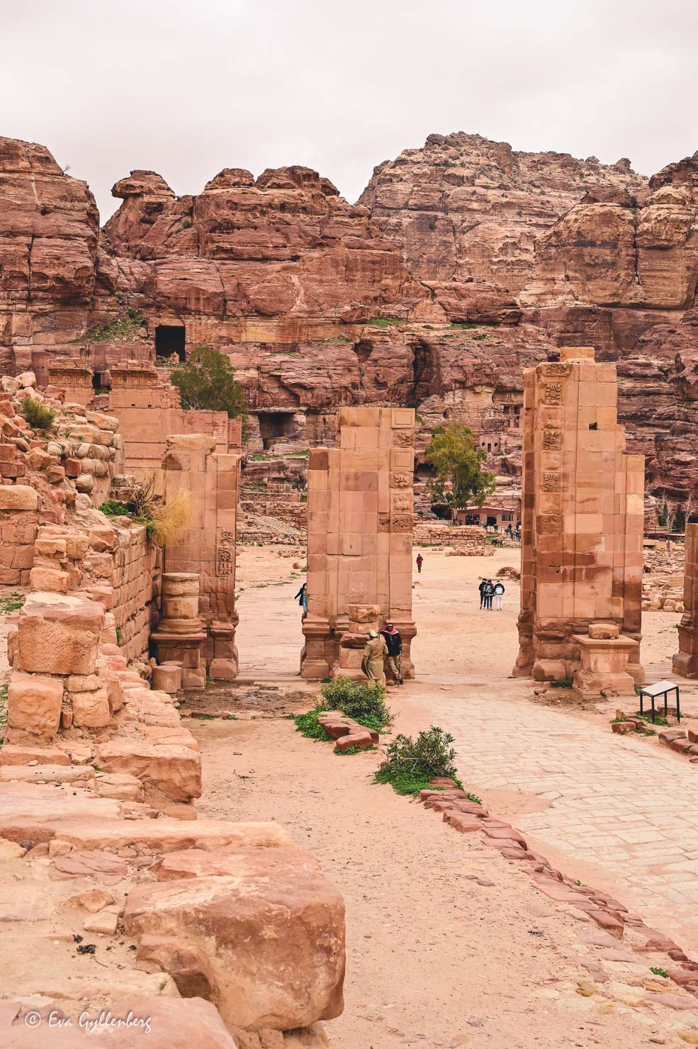 Pillars along Petra's main street