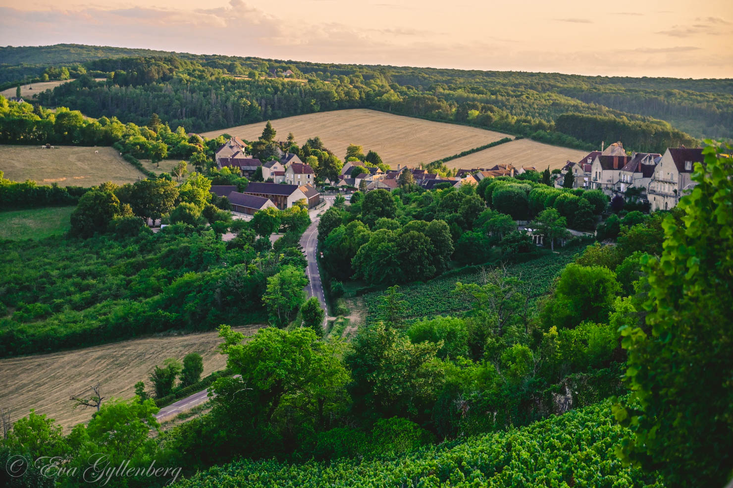 Utsikf över landskapet i Bourgogne